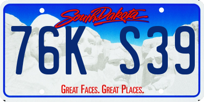 SD license plate 76KS39