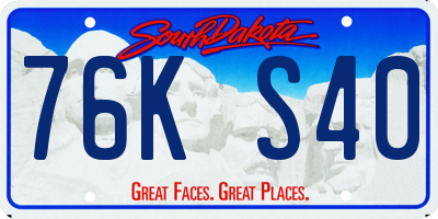 SD license plate 76KS40