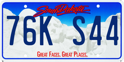 SD license plate 76KS44
