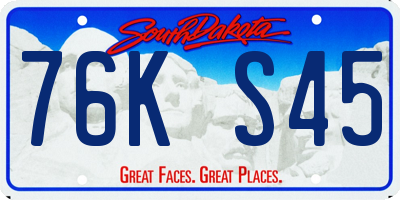 SD license plate 76KS45