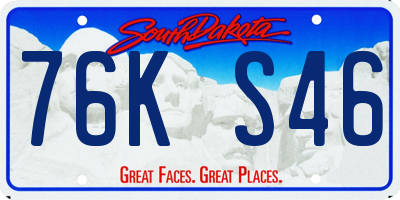 SD license plate 76KS46