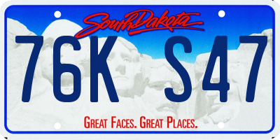SD license plate 76KS47