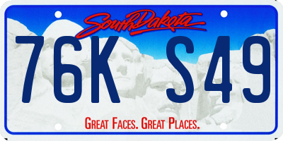 SD license plate 76KS49