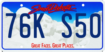 SD license plate 76KS50