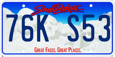 SD license plate 76KS53