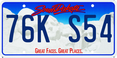 SD license plate 76KS54