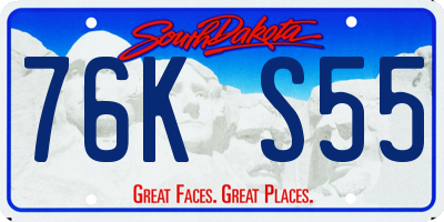 SD license plate 76KS55