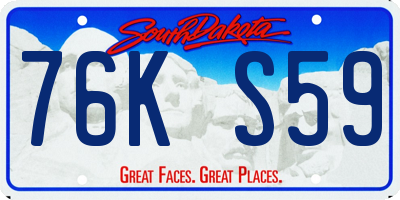 SD license plate 76KS59