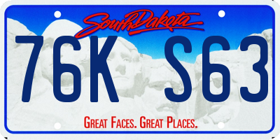SD license plate 76KS63