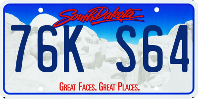 SD license plate 76KS64