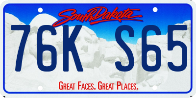 SD license plate 76KS65
