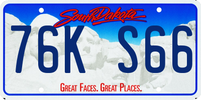 SD license plate 76KS66