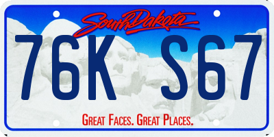 SD license plate 76KS67