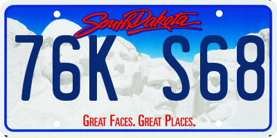 SD license plate 76KS68