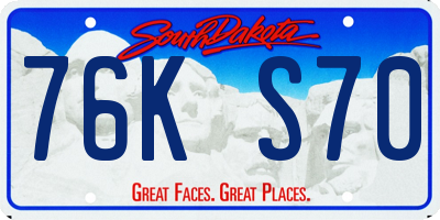 SD license plate 76KS70