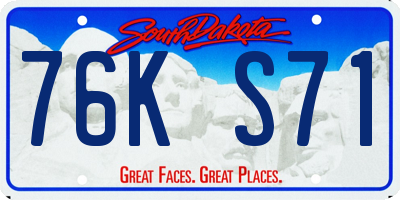 SD license plate 76KS71