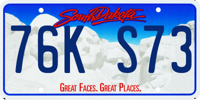 SD license plate 76KS73