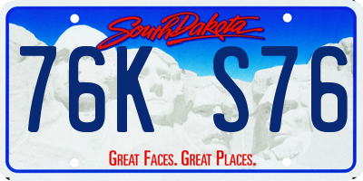SD license plate 76KS76