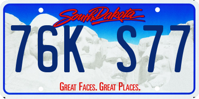 SD license plate 76KS77