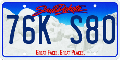 SD license plate 76KS80