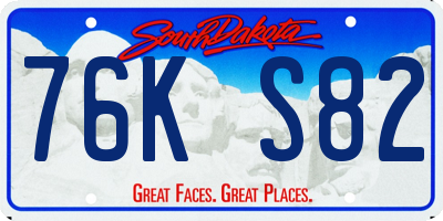 SD license plate 76KS82