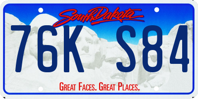 SD license plate 76KS84