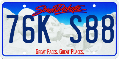 SD license plate 76KS88