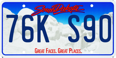 SD license plate 76KS90
