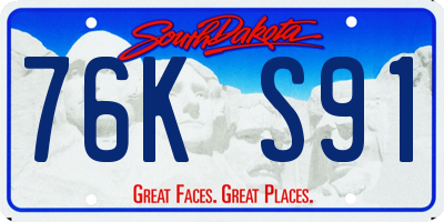 SD license plate 76KS91