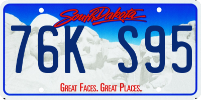 SD license plate 76KS95