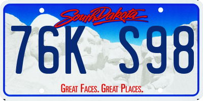 SD license plate 76KS98