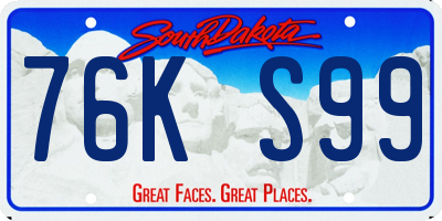 SD license plate 76KS99