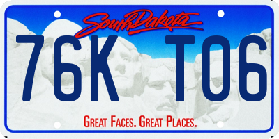 SD license plate 76KT06