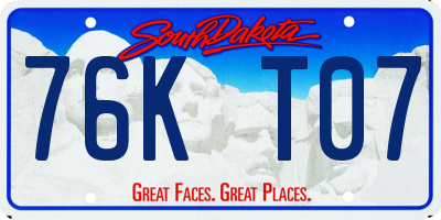 SD license plate 76KT07