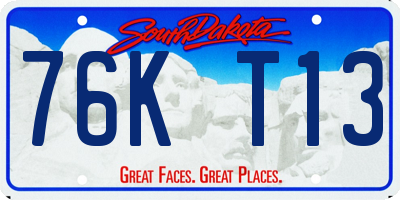 SD license plate 76KT13