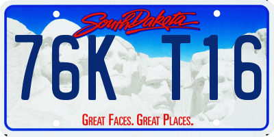 SD license plate 76KT16
