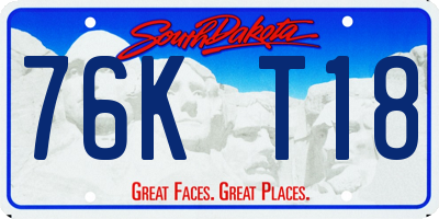 SD license plate 76KT18