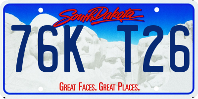 SD license plate 76KT26