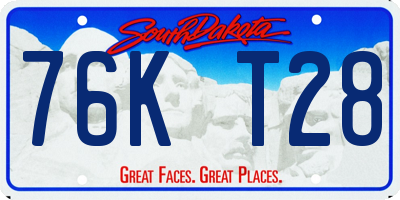 SD license plate 76KT28
