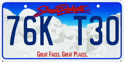 SD license plate 76KT30