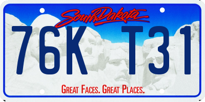 SD license plate 76KT31