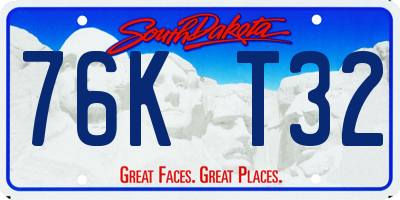 SD license plate 76KT32