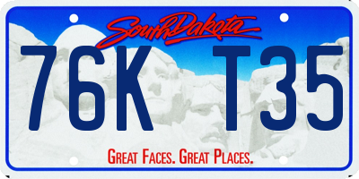 SD license plate 76KT35