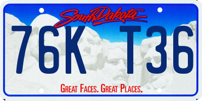 SD license plate 76KT36