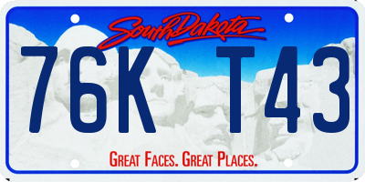 SD license plate 76KT43