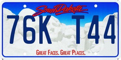 SD license plate 76KT44