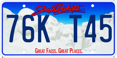 SD license plate 76KT45