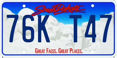 SD license plate 76KT47