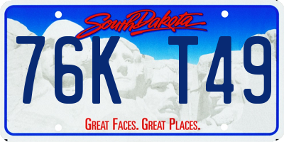 SD license plate 76KT49