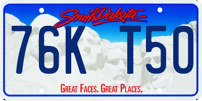 SD license plate 76KT50